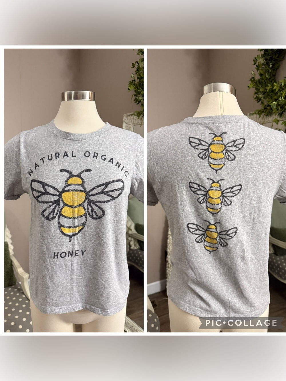 Recycled Threads • Vintage Style Honey Bee Tee